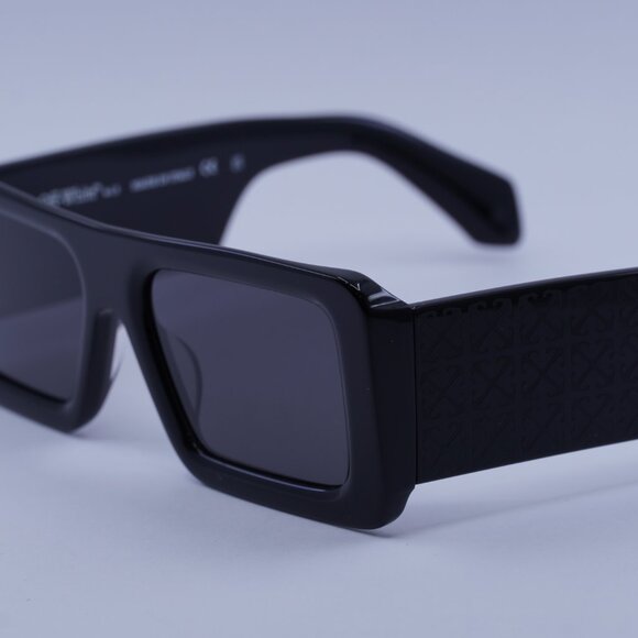 Off-White OERI140 TROY 1007 Rectangle Sunglasses – Black/Dark Grey - Picture 3 of 9